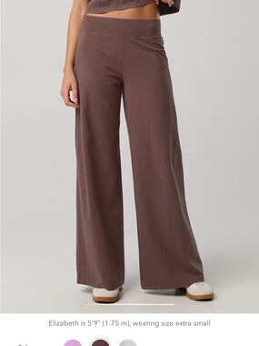 Wide-Leg Lounge Pants in Chocolate Brown